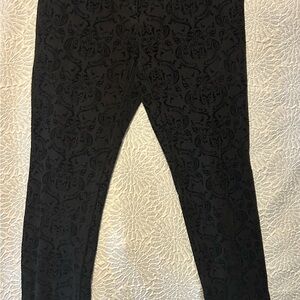 Black Patterned Dress Pants